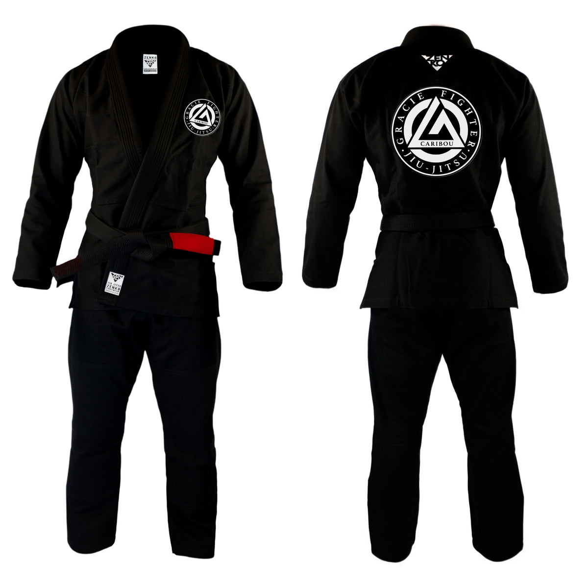 Gracie Fighter Caribou Gi (Black) | BJJ Kimono – ZENKO FIGHTWEAR™