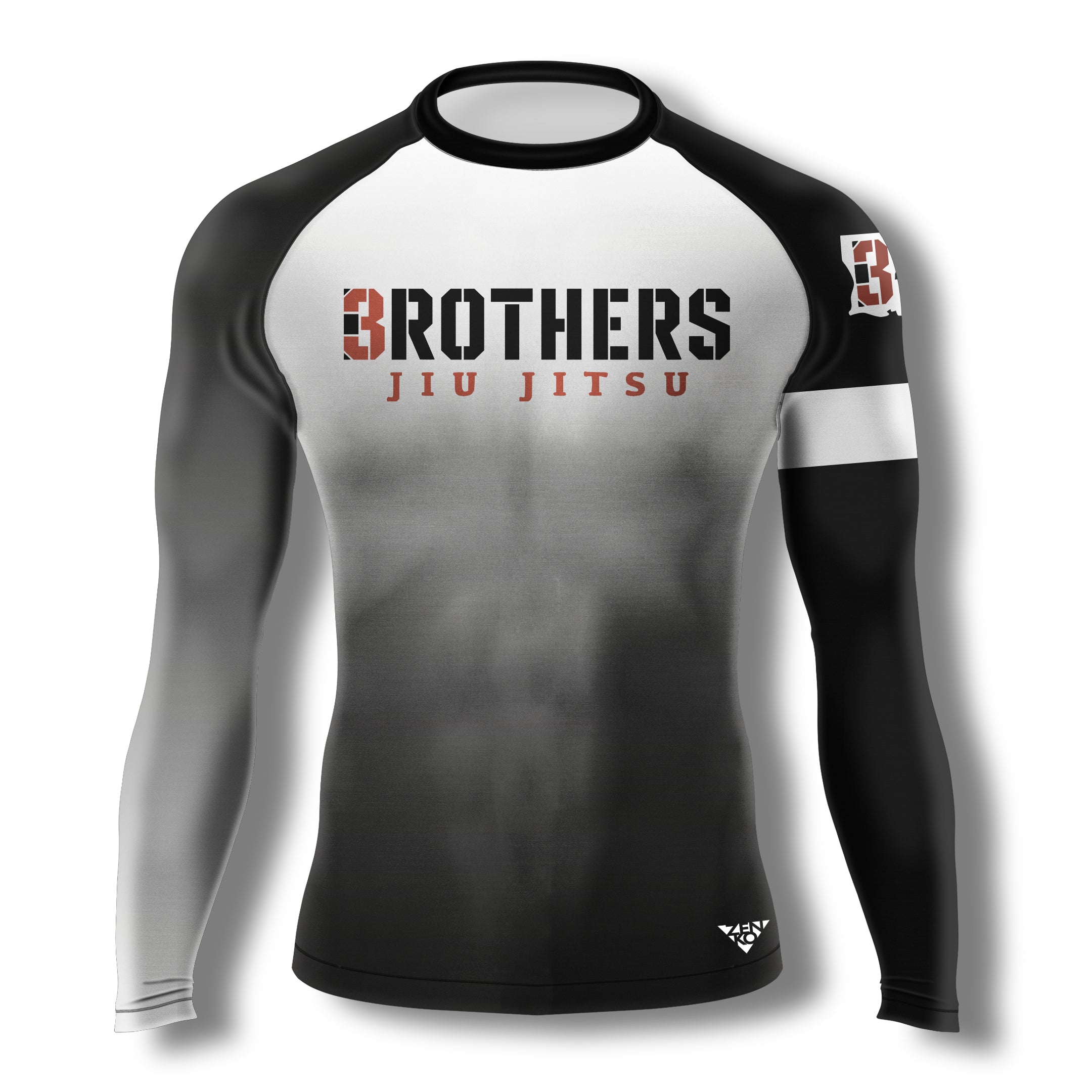 3 Brothers Ranked Rashguard (White) – ZENKO FIGHTWEAR™