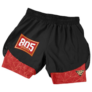 805 Kickboxing Duo Shorts (Red & Gold)