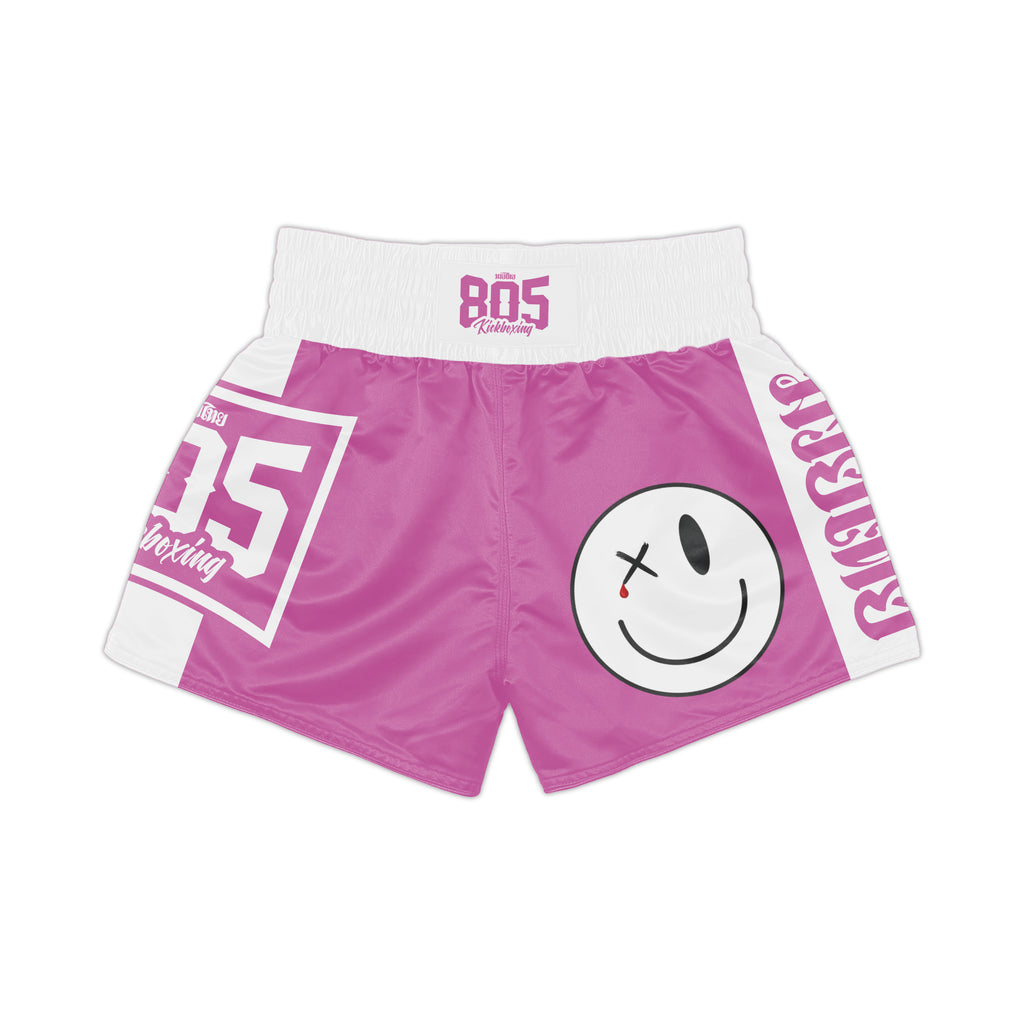 805 Kickboxing "Smiley" Muay Thai Shorts (Pink)