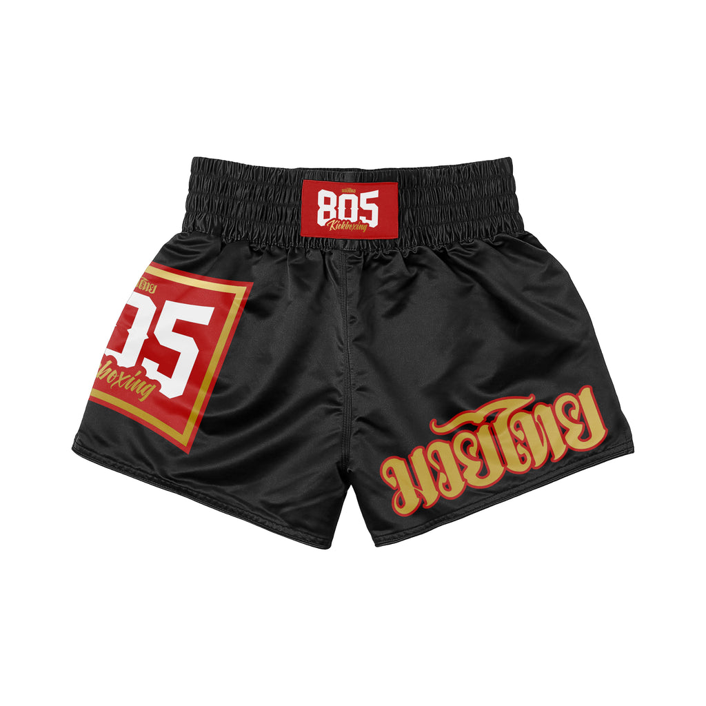 805 Kickboxing Muay Thai Shorts (Red & Gold)