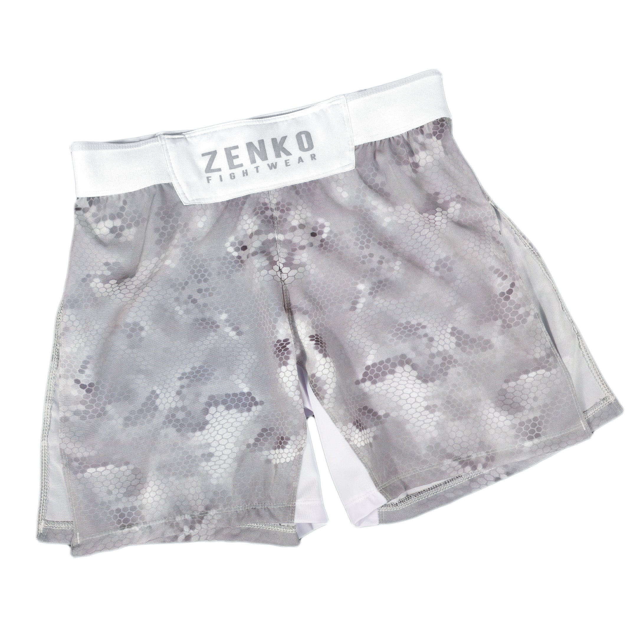 Zenko Fightwear | Geo Camo High Split Shorts | High Cut Gladiator MMA Shorts