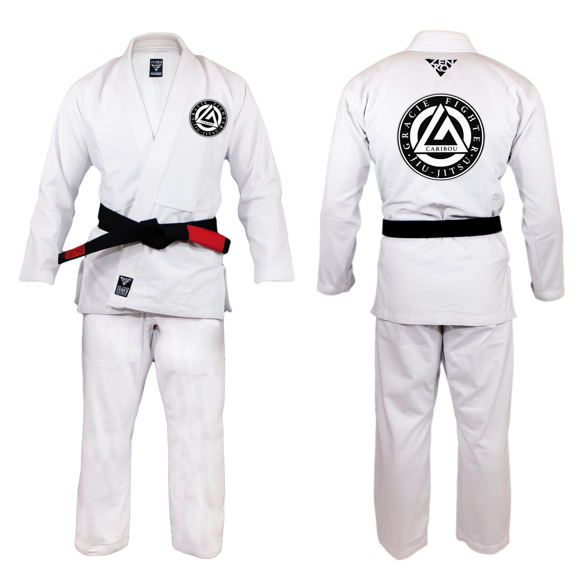 Gracie Fighter Caribou Gi (White) | BJJ Kimono – ZENKO FIGHTWEAR™