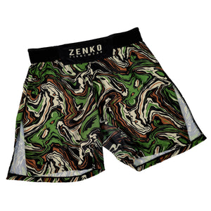 Marble Camo High Split Shorts