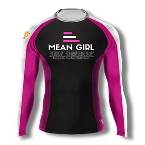 Mean Girl Self Defense Striped Rashguard (Pink)