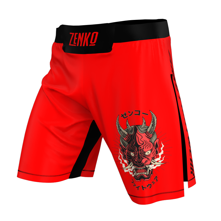 Oni Demon High Split Shorts | High Cut MMA Gladiator Fight Shorts