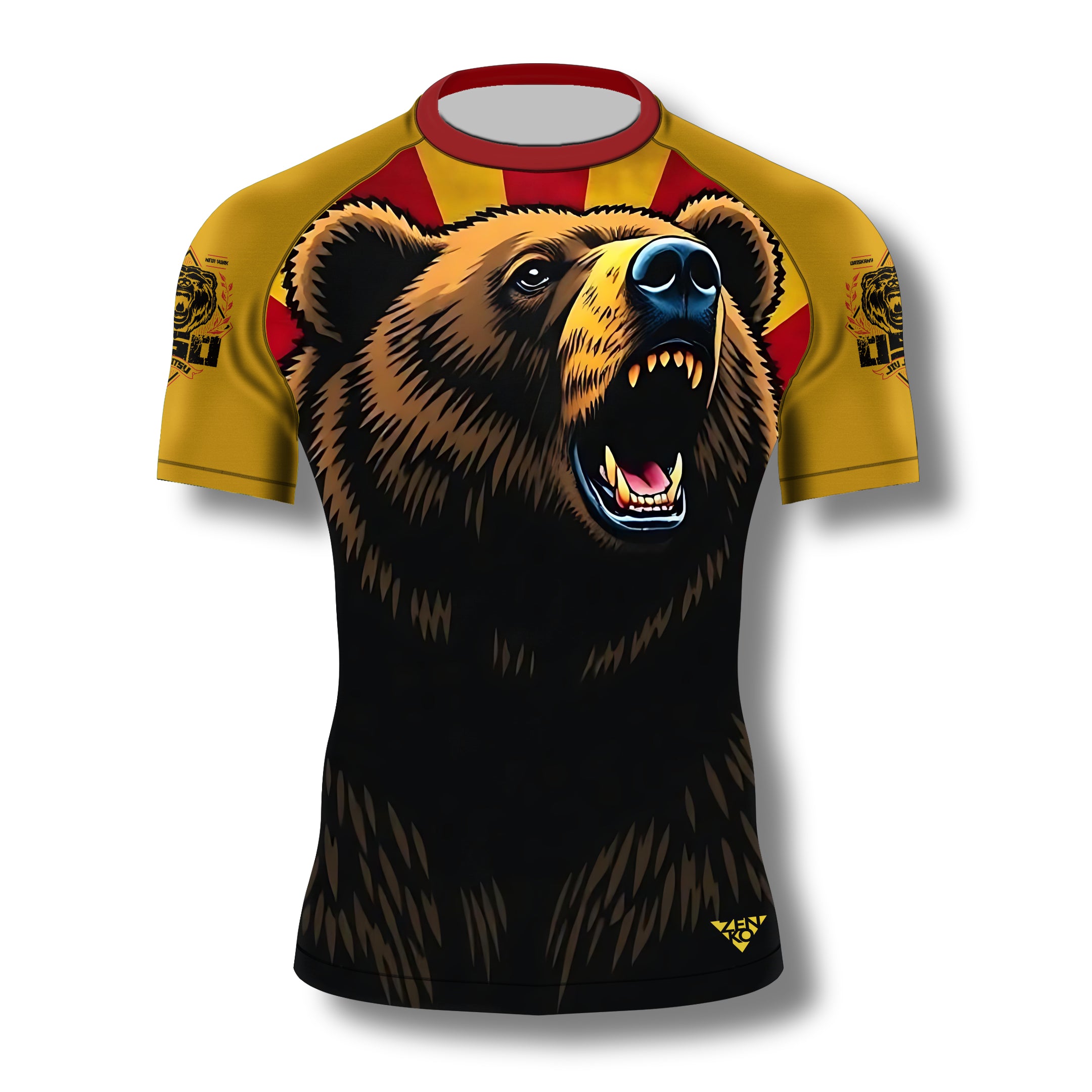 くまたん BACK OPEN RASH GUARD ALL IN ONE OsoJiuJitsuBearRashguardFront_