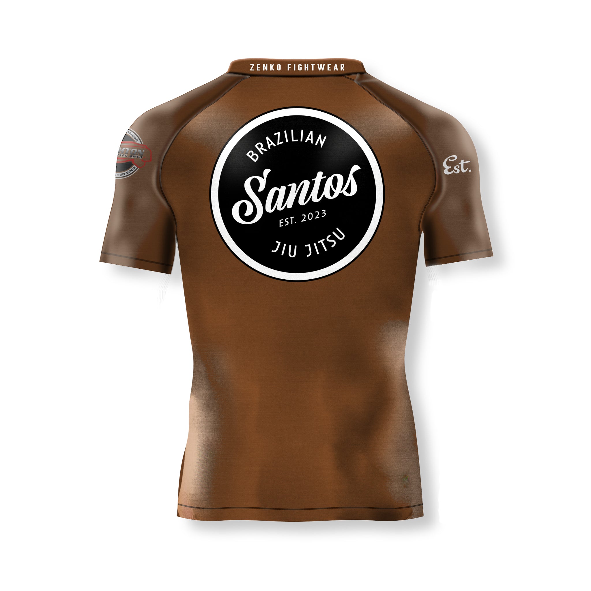 Santos BJJ Ranked Rashguard (Brown) – ZENKO FIGHTWEAR™