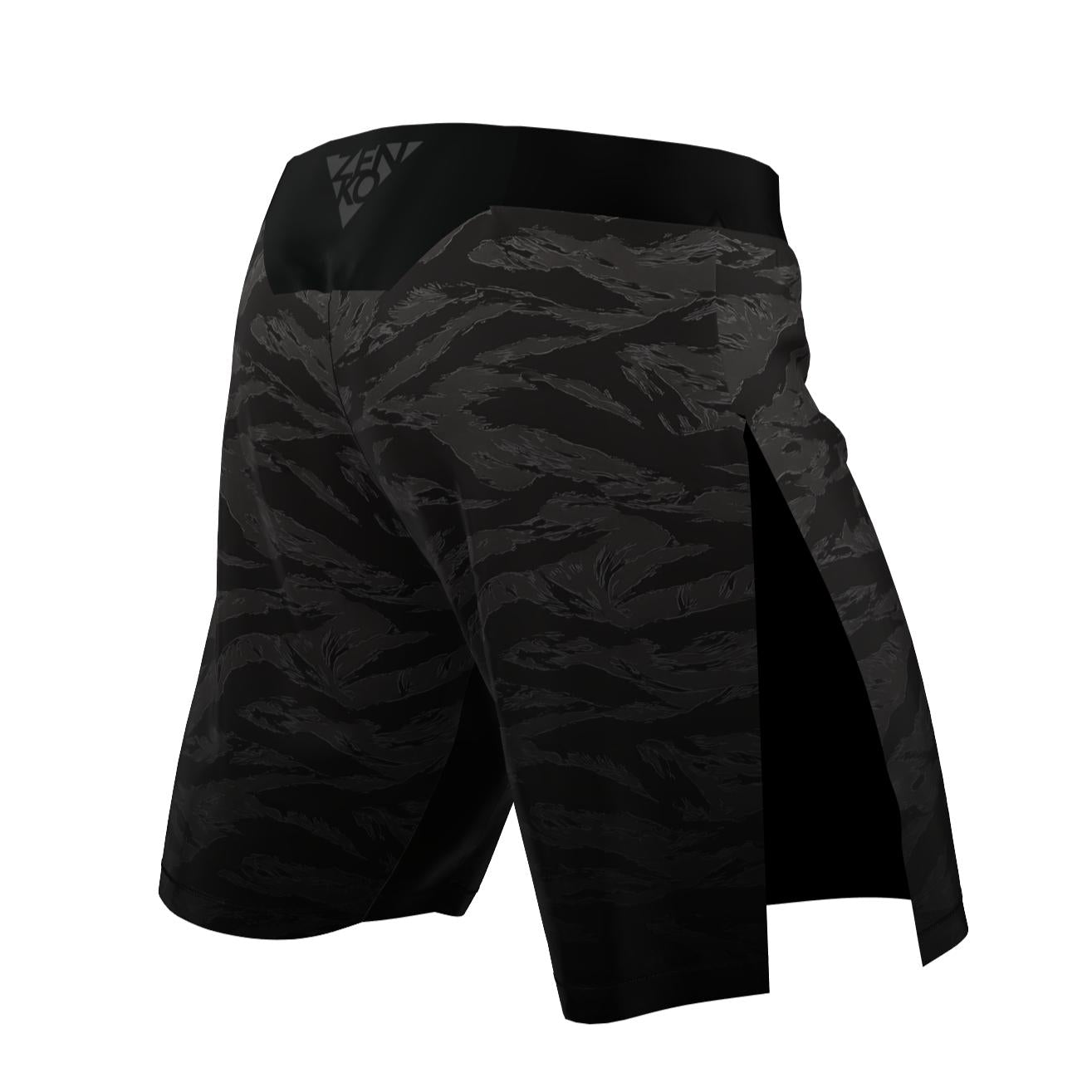 Urban Tiger Stripe High Split Shorts | Camo Gladiator Fight Shorts