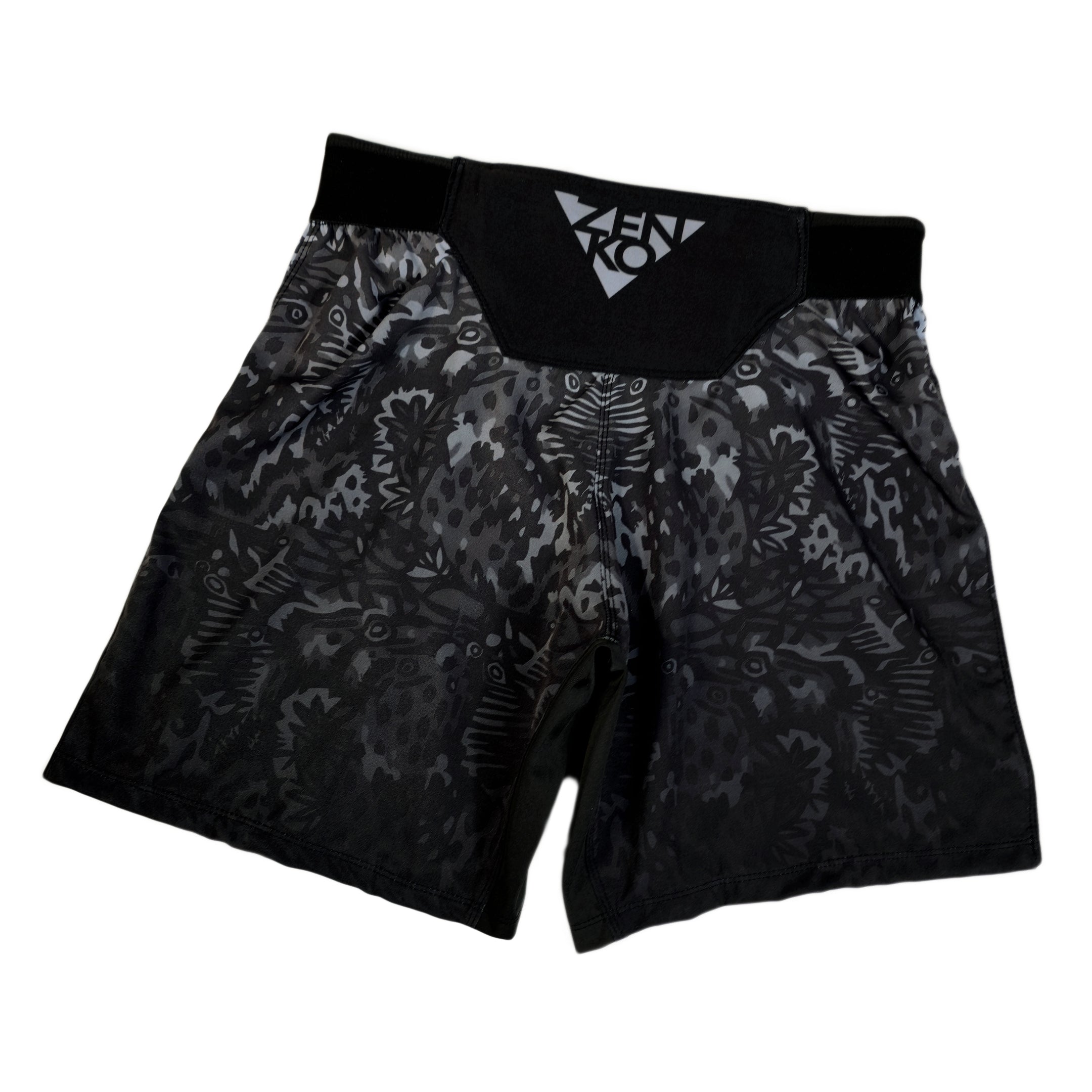Zenko Fightwear | Urban Palm Camo High Split Shorts | High Cut Gladiator MMA Shorts