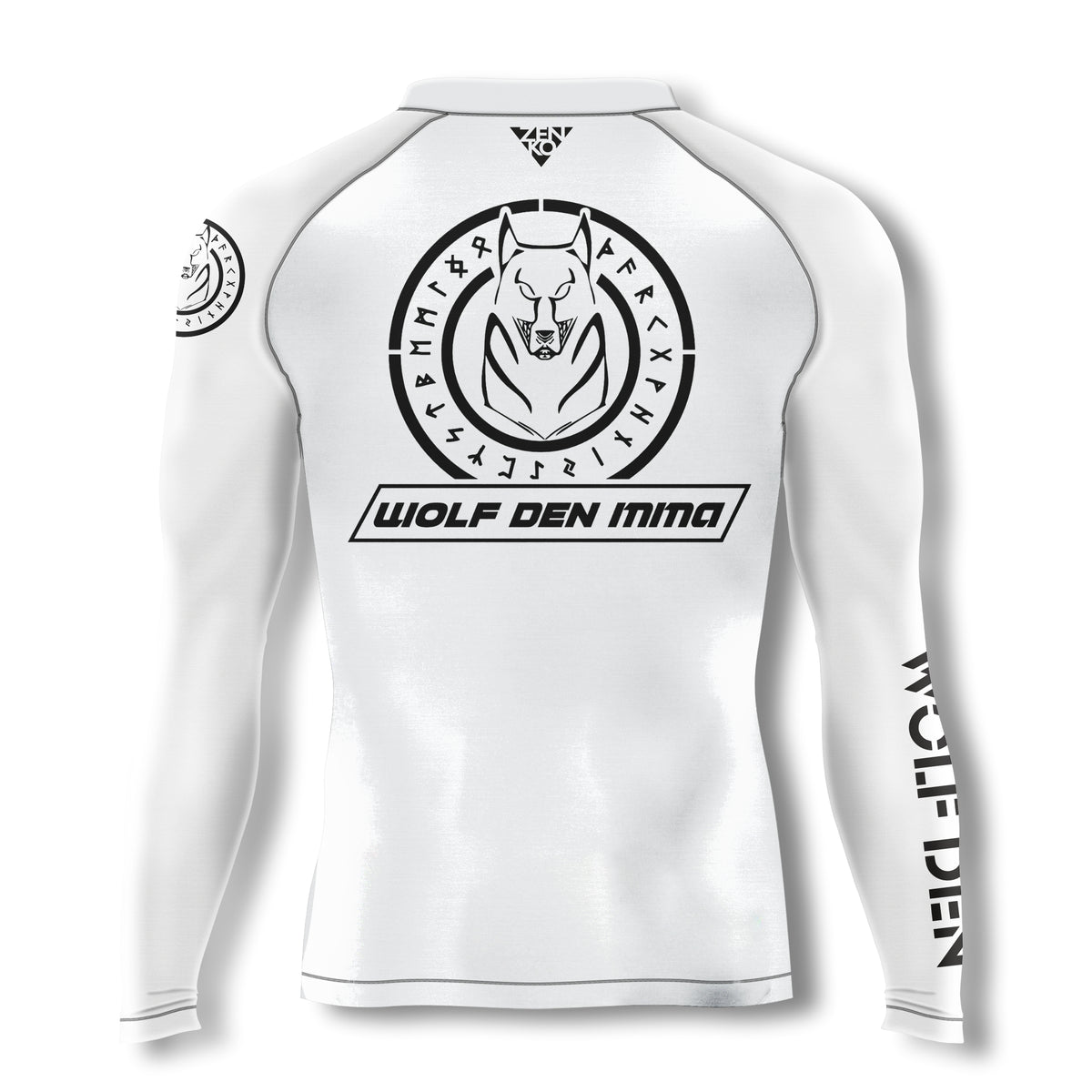 Wolf Den MMA Long Sleeve Rashguard (White) – ZENKO FIGHTWEAR™