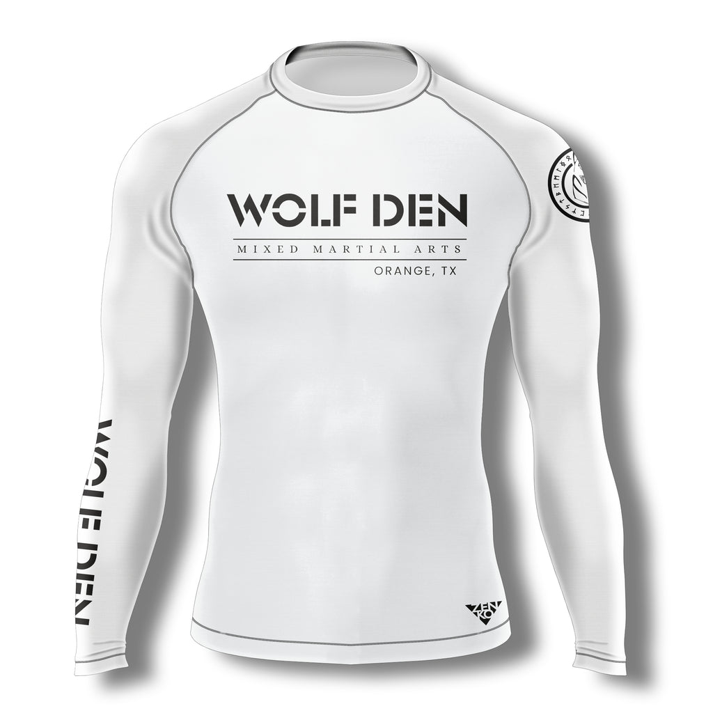 Wolf Den MMA Long Sleeve Rashguard (White)
