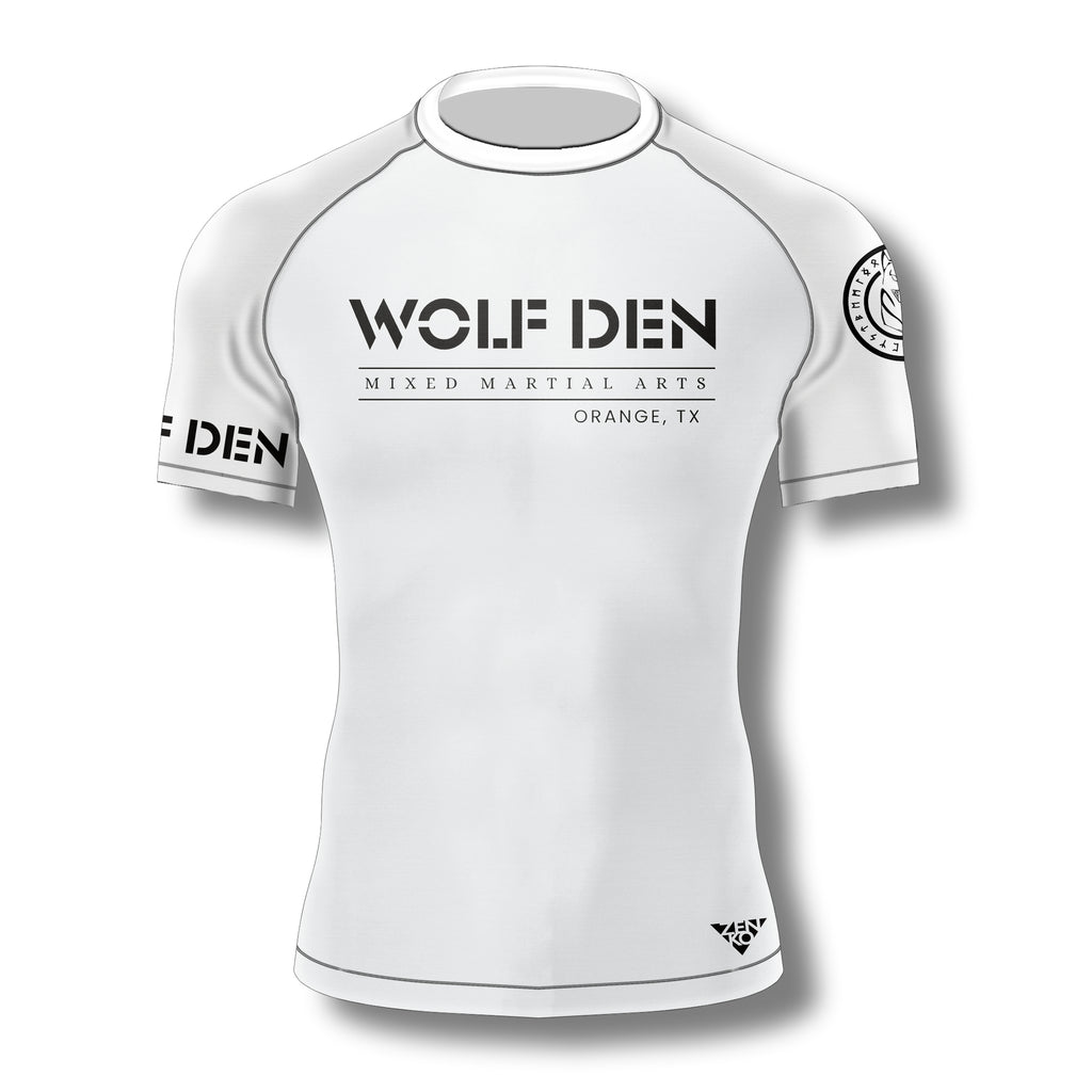 Wolf Den MMA Short Sleeve Rashguard (White)