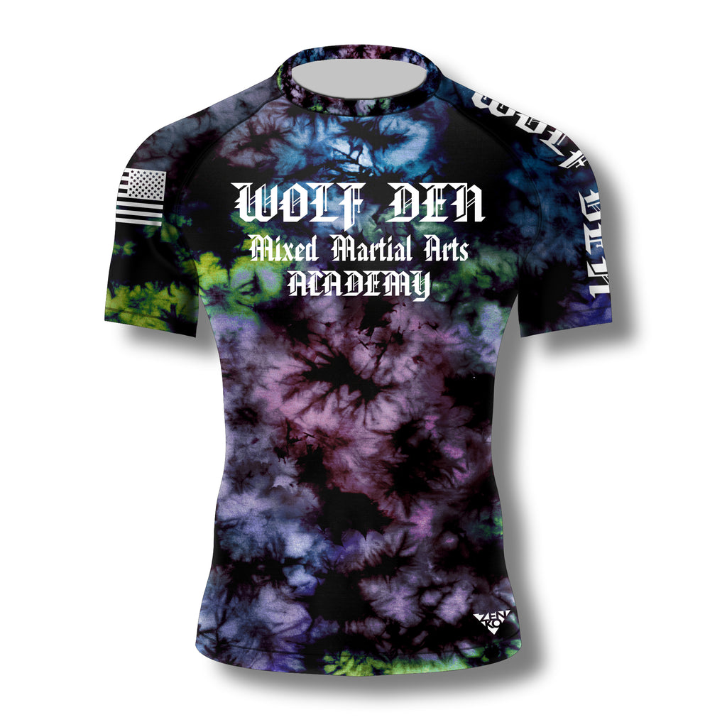 Wolf Den MMA Tie Dye Short Sleeve Rashguard