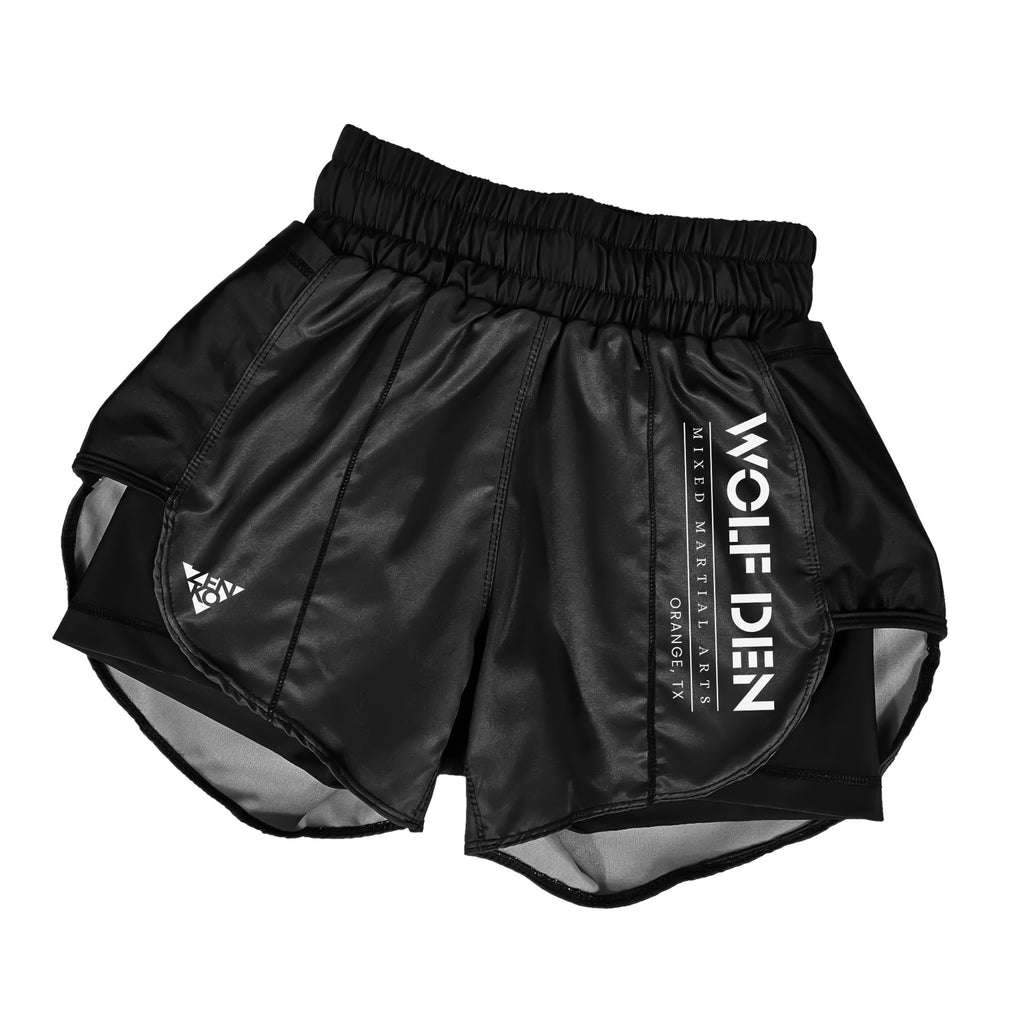 Wolf Den MMA Women's Duo Shorts (Black)