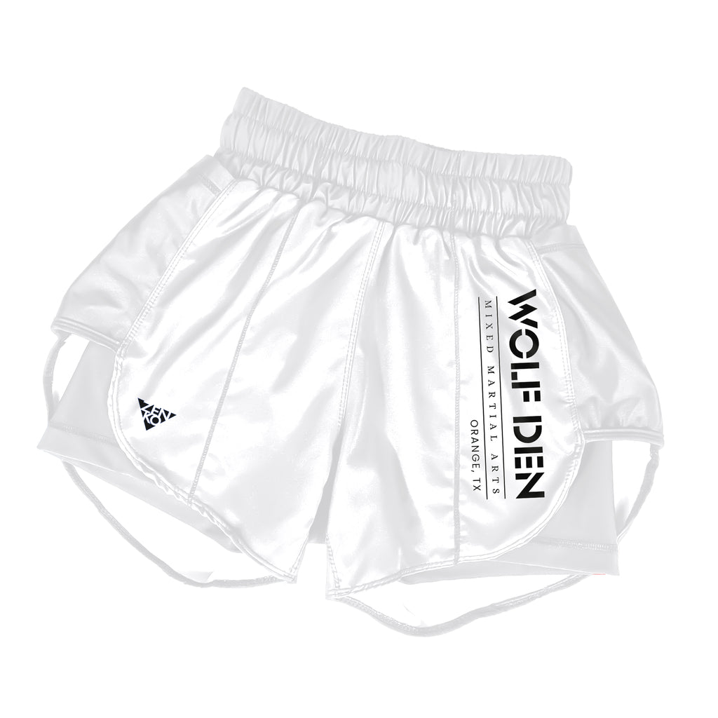 Wolf Den MMA Women's Duo Shorts (White)