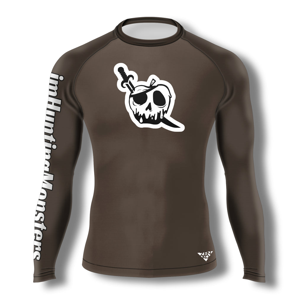 imHuntingMonsters Pirate Rashguard (Solid Brown)