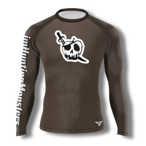 imHuntingMonsters Pirate Rashguard (Solid Brown)