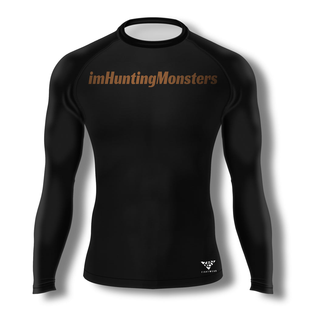 imHuntingMonsters Ranked Rashguard (Brown)