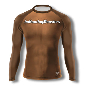 imHuntingMonsters Brown Rashguard