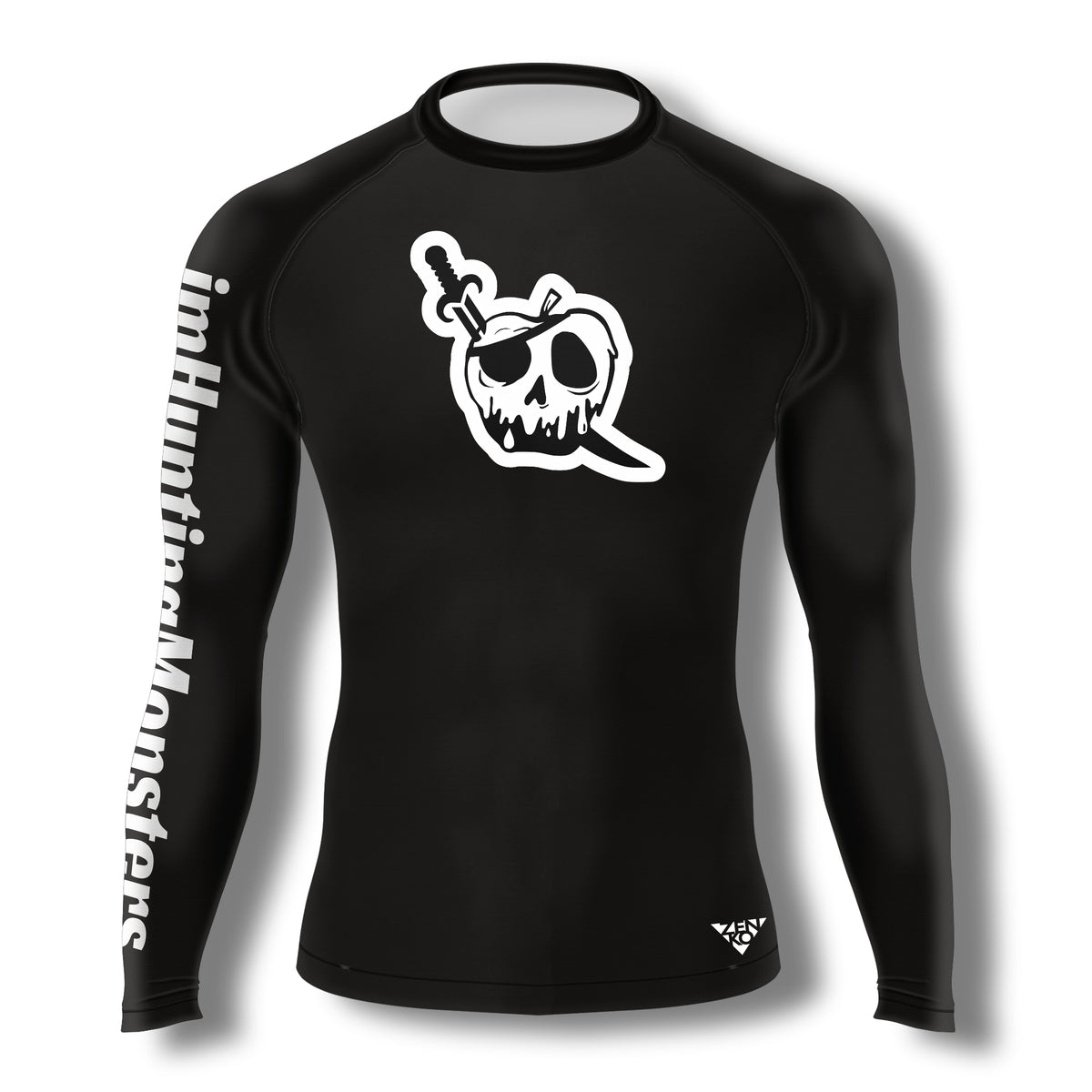 imHuntingMonsters Pirate Rashguard (Black & White) – ZENKO FIGHTWEAR™
