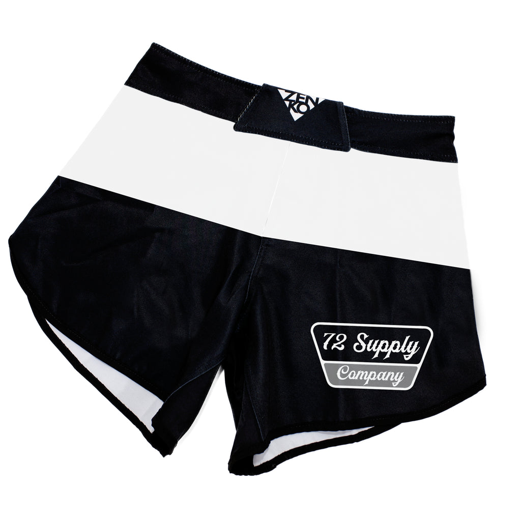 72 Supply Co Black & White Kickboxing Shorts