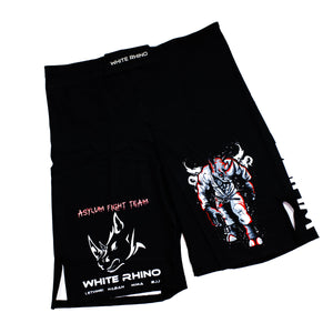 Asylum Fight Team - White Rhino BJJ Rhino Fight Shorts - Zenko Fightwear
