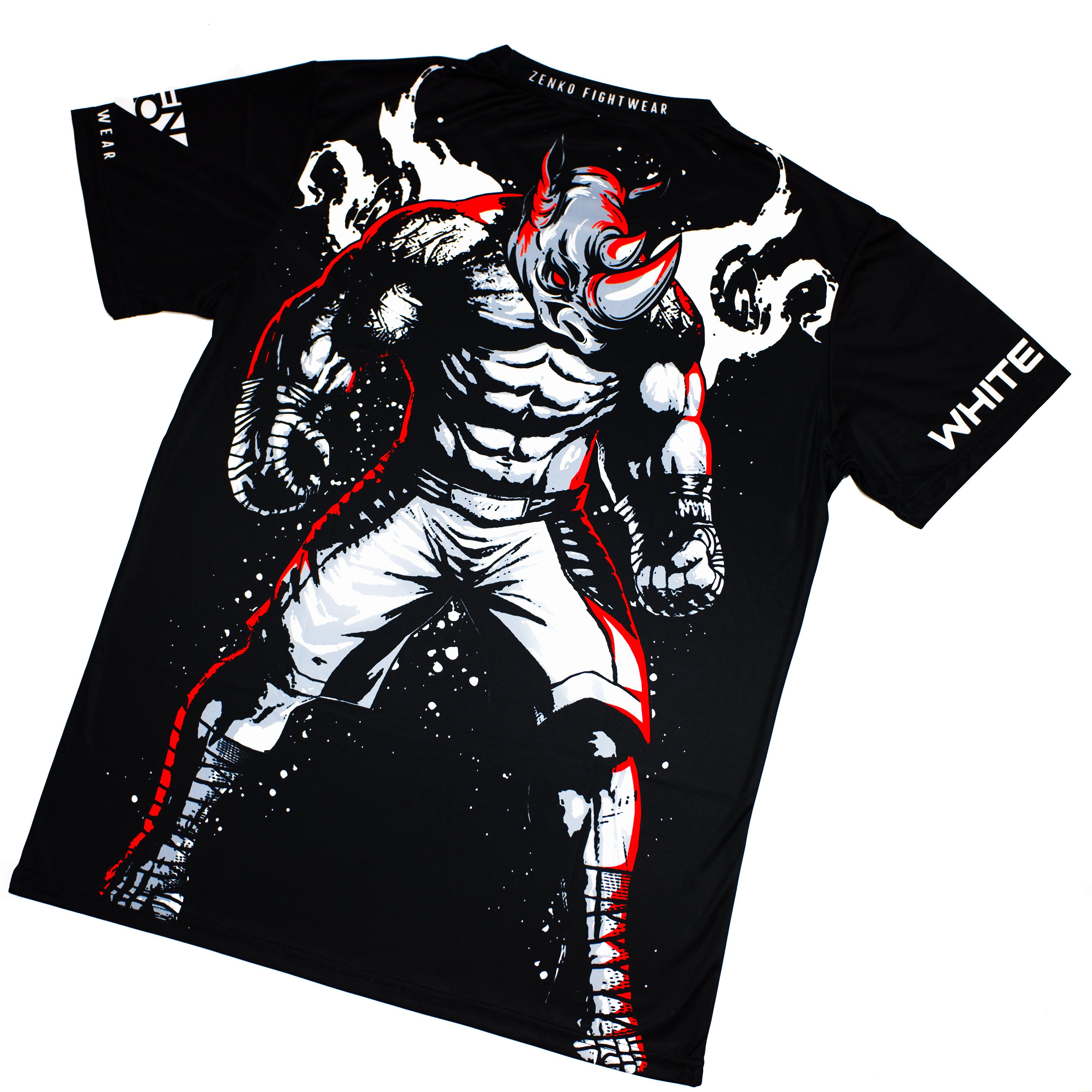 Asylum Fight Team - White Rhino Kickboxing Rhino Jersey Tee - Zenko Fightwear