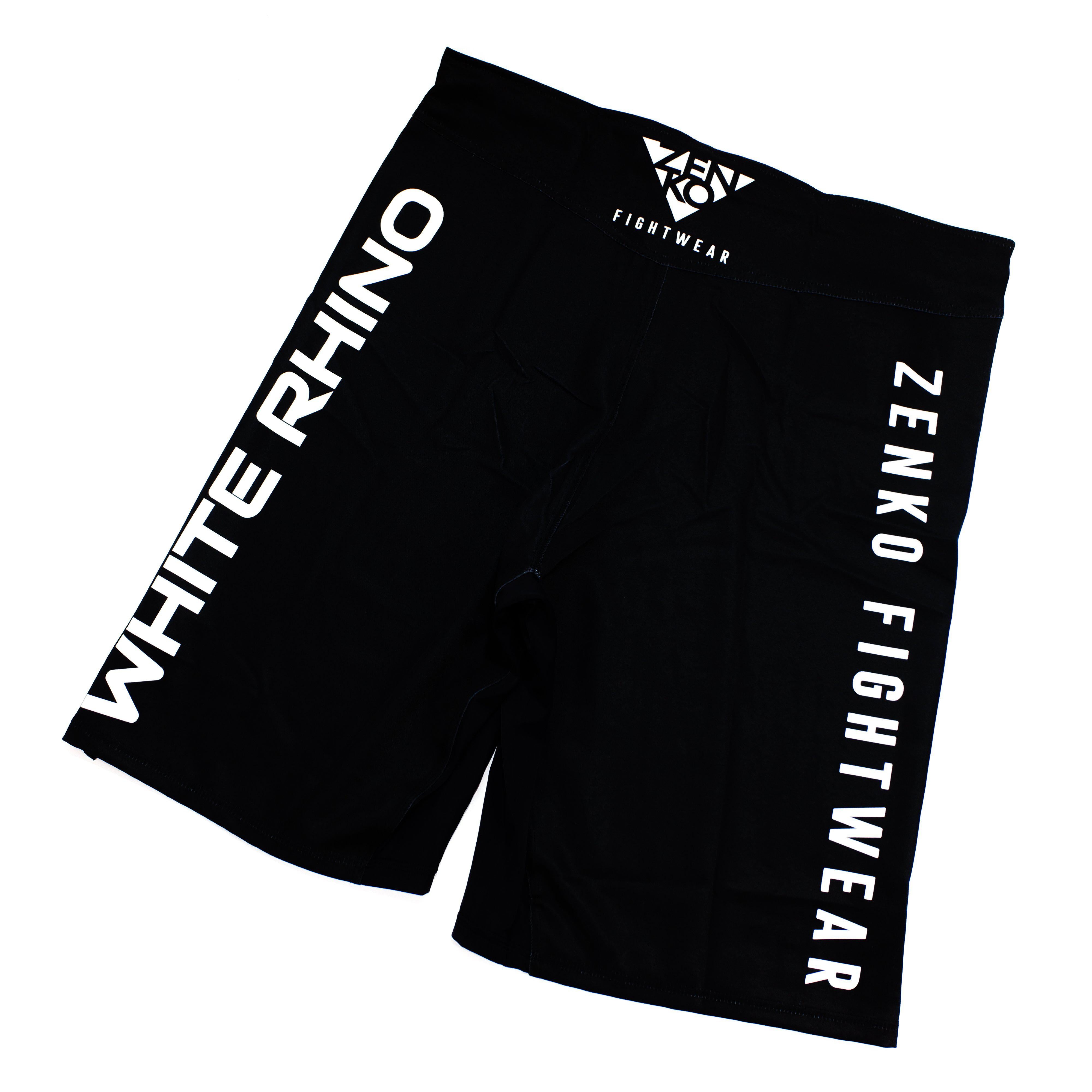 Asylum Fight Team - White Rhino Kickboxing Rhino Fight Shorts - Zenko Fightwear