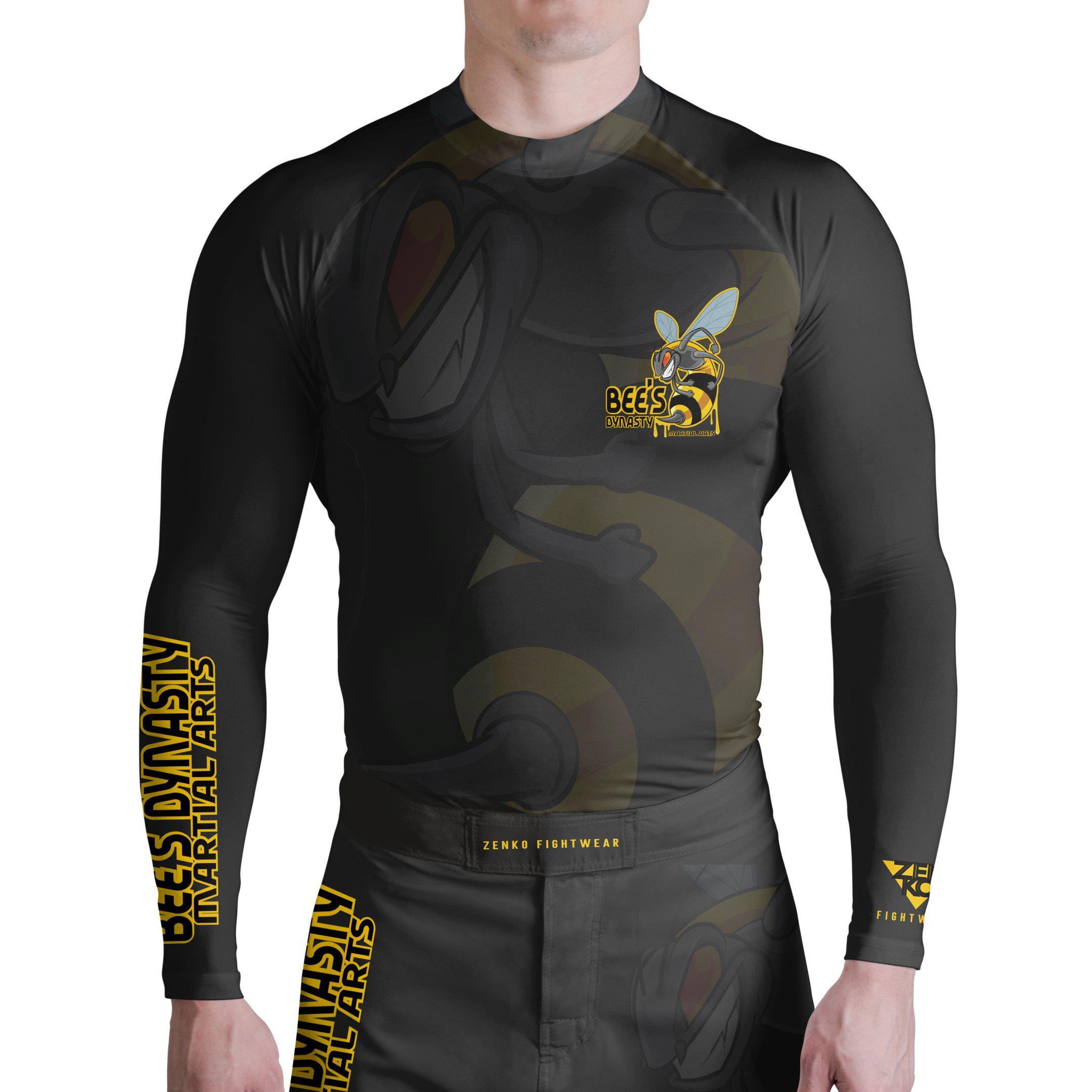 Bee's Dynasty Long Sleeve Rashguard (Black) Zenko Fightwear