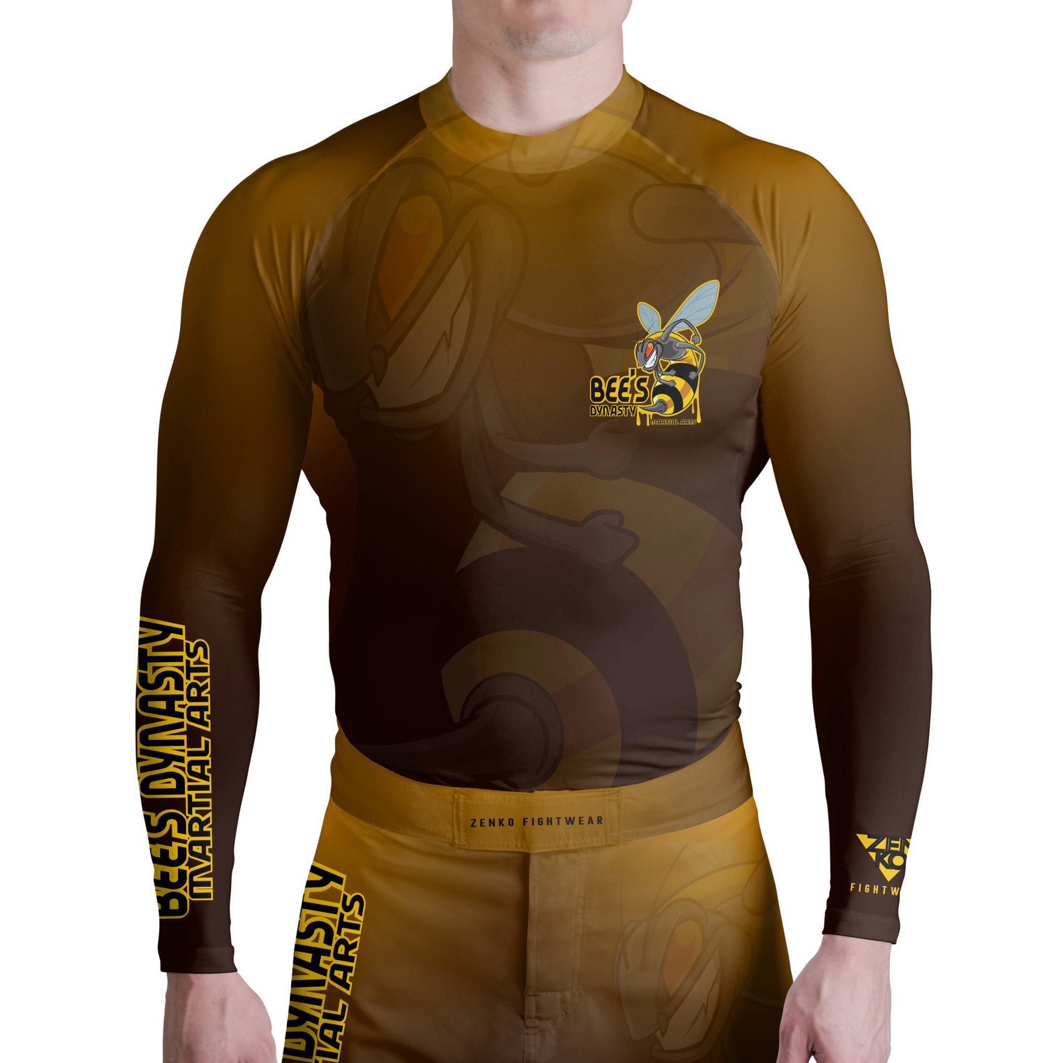 Bee's Dynasty Long Sleeve Rashguard (Yellow) Zenko Fightwear