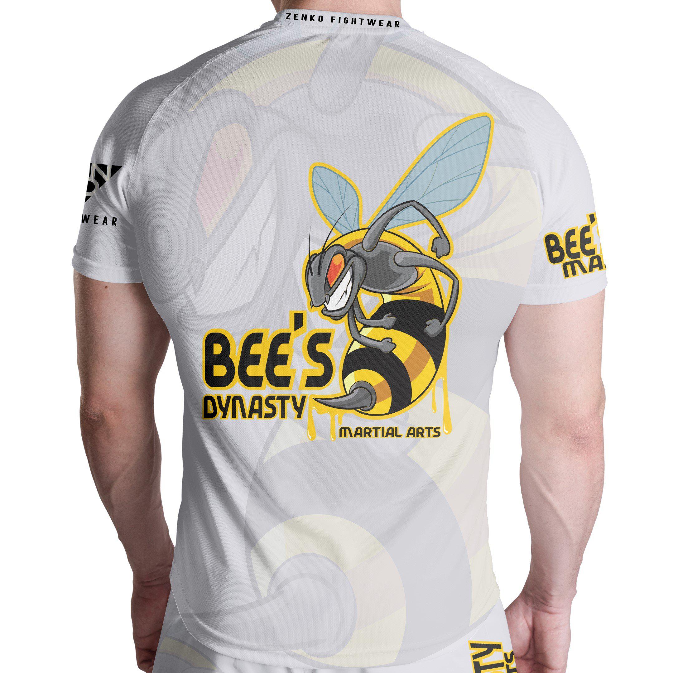 Bee's Dynasty Short Sleeve Rashguard (White) Zenko Fightwear