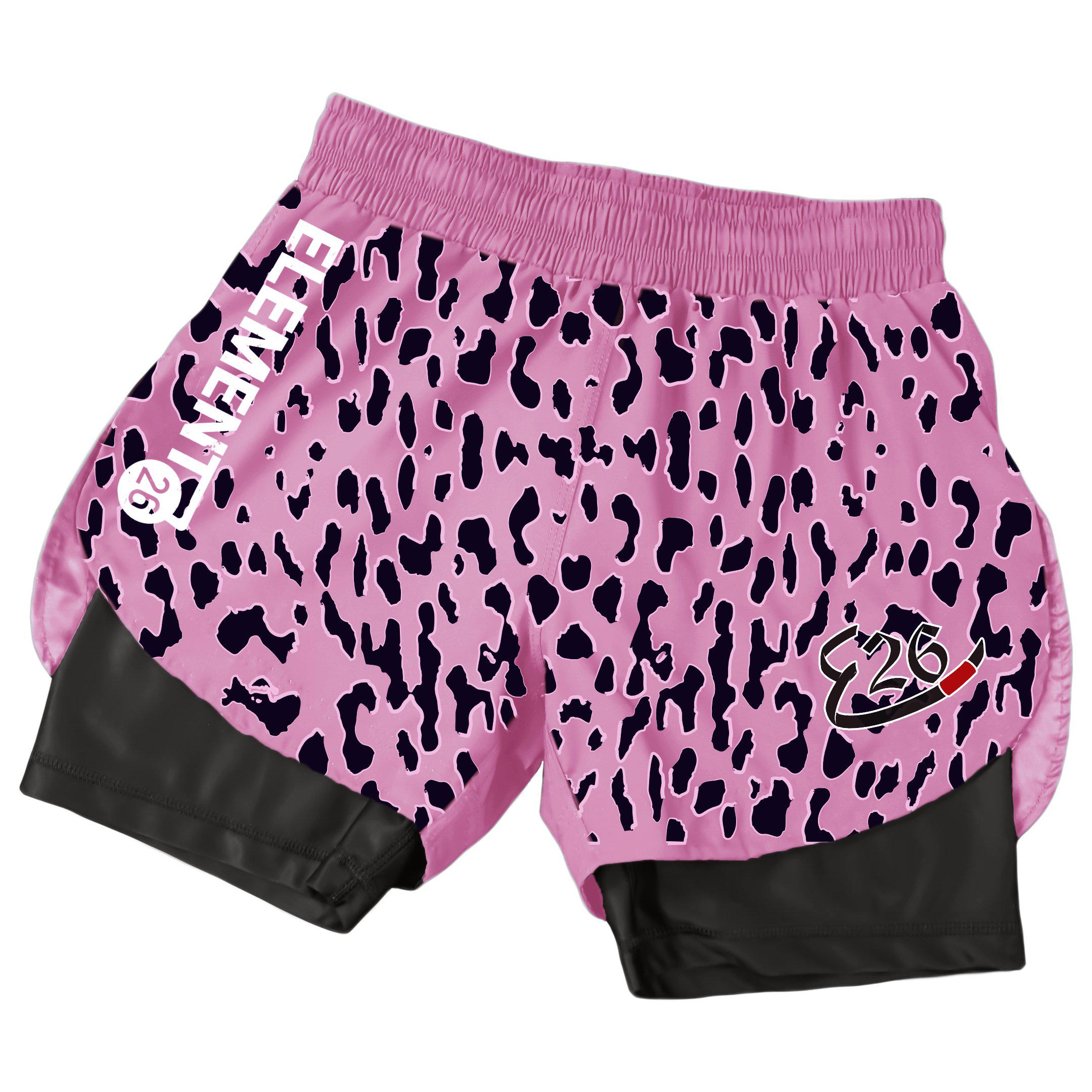 Element 26 Pink Leopard Duo Shorts - Zenko Fightwear