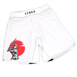 Fight For Tomorrow Grappling Shorts (White) Zenko Fightwear