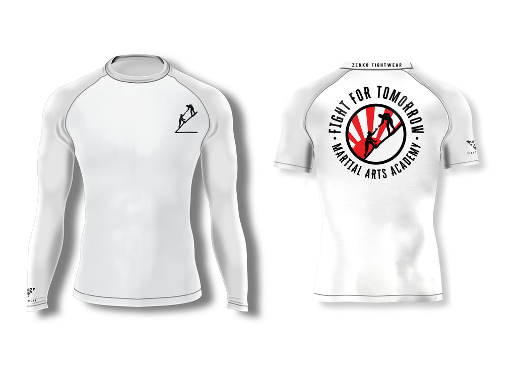 Fight For Tomorrow Rashguard (White) Zenko Fightwear