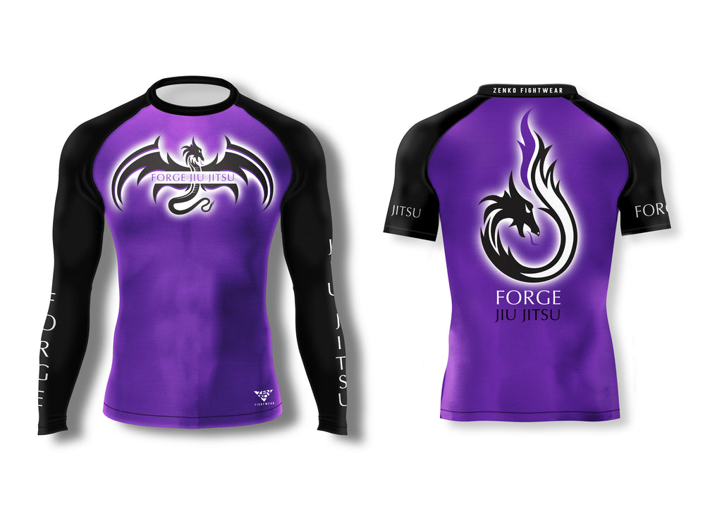 Forge Jiu Jitsu Ranked Rashguard (Purple) Zenko Fightwear