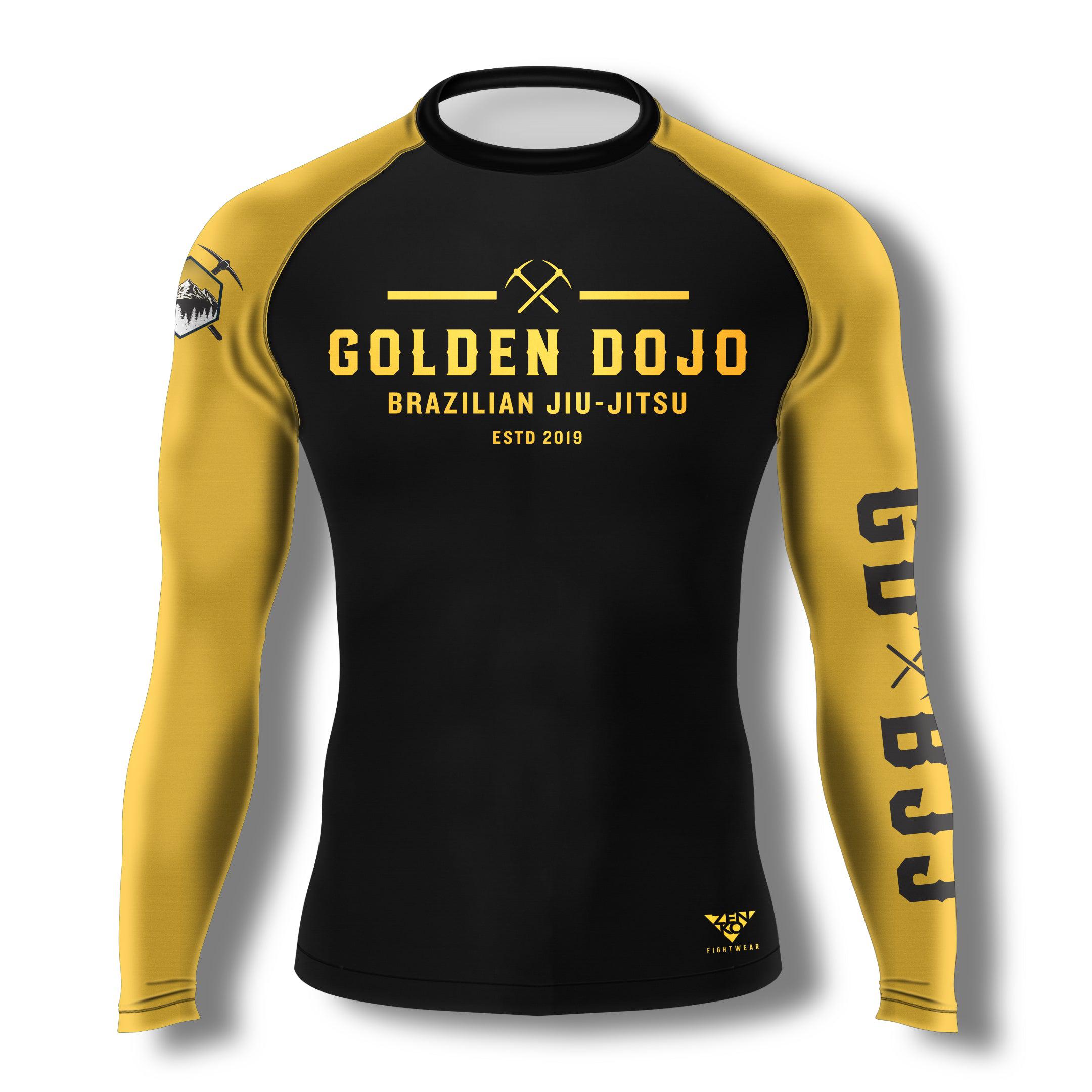 Golden Dojo BJJ Long Sleeve Rashguard (Black) Zenko Fightwear