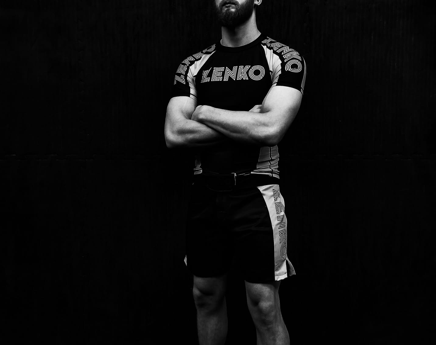 Zenko Fightwear Gunmetal Rashguard & Fight Shorts