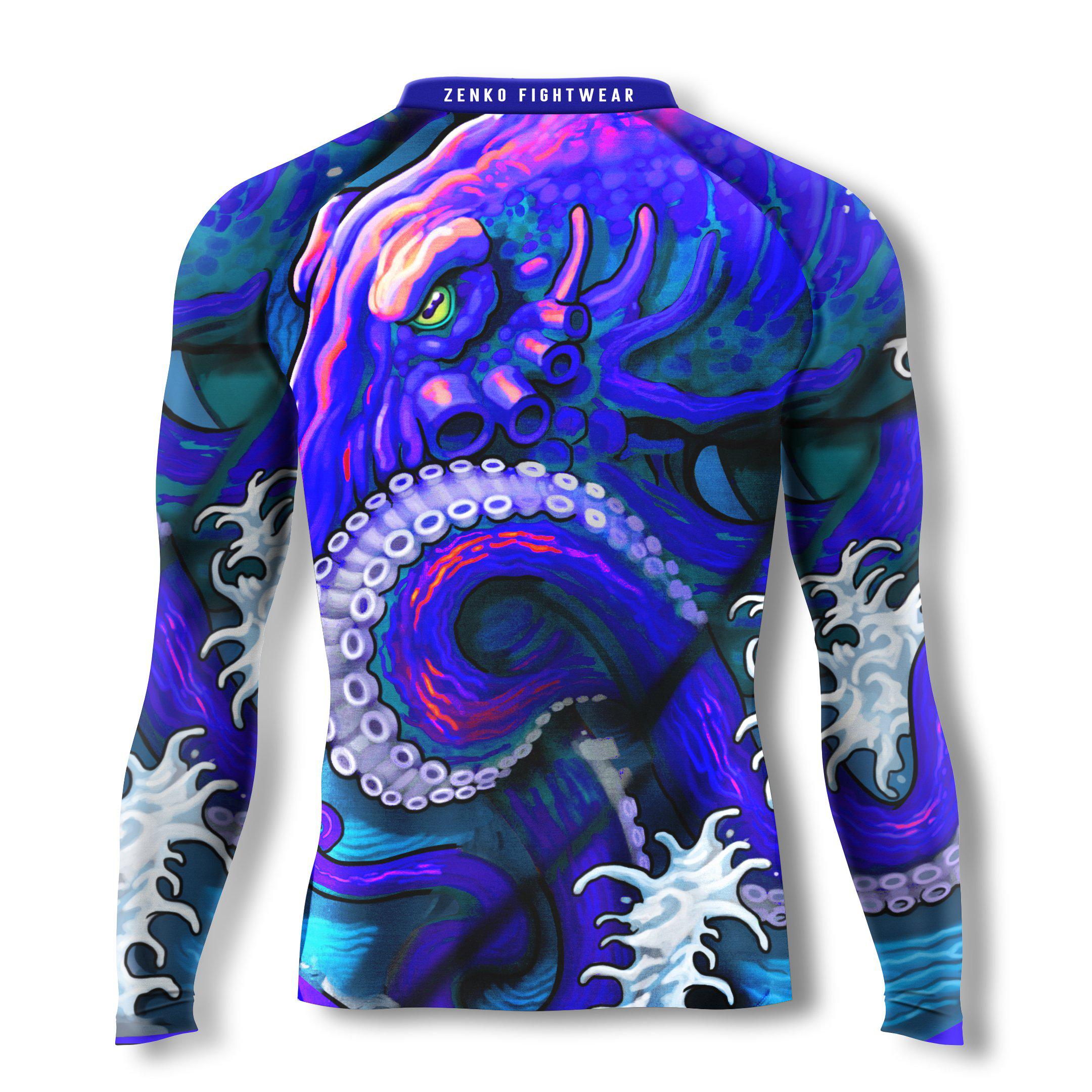Neon Octopus Long Sleeve Rashguard - Zenko Fightwear