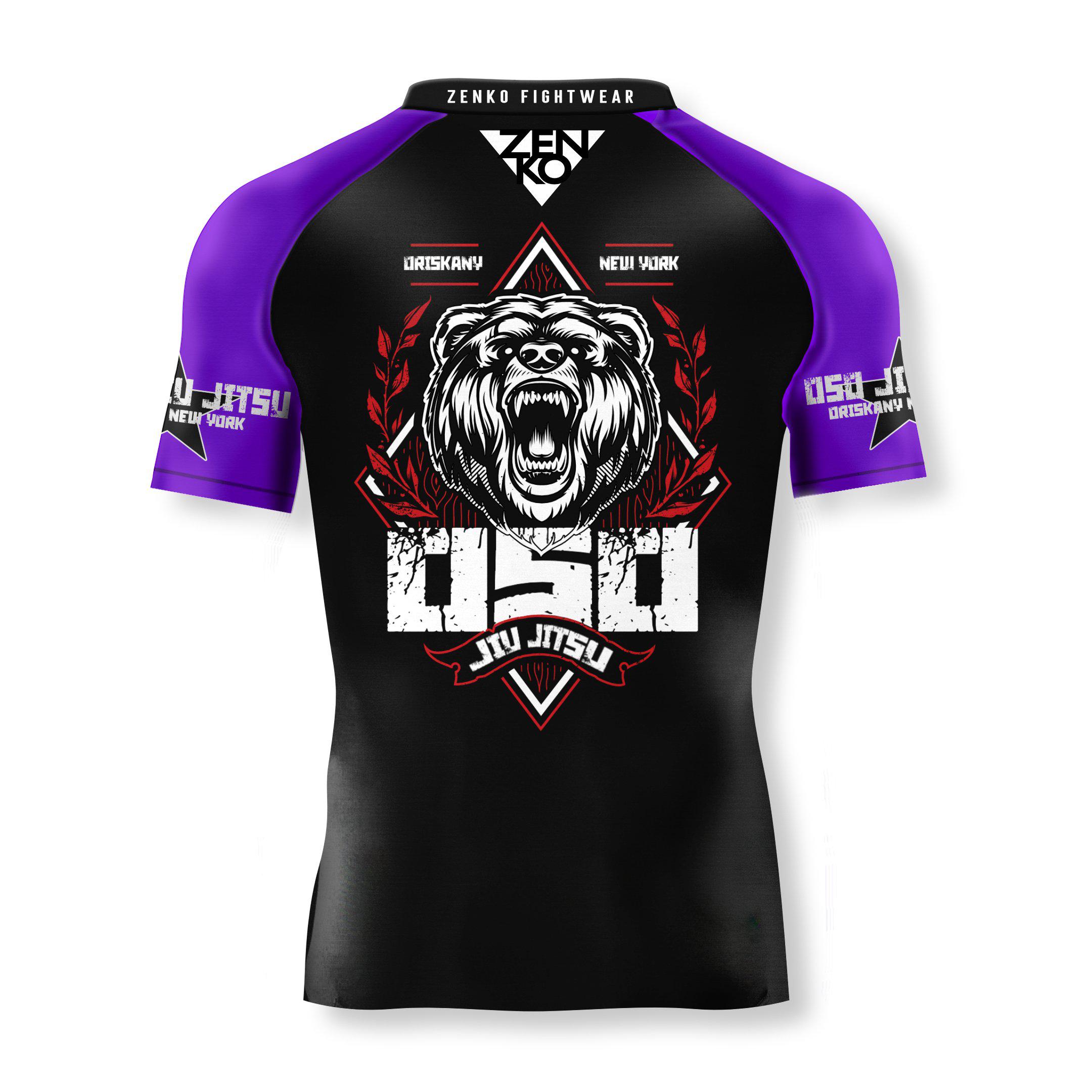 OSO Jiu Jitsu Short Sleeve Rashguard - Purple - Zenko Fightwear