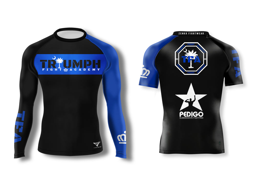 Triumph Fight Academy Ranked Rashguard (Blue) Zenko Fightwear