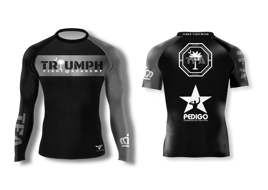 Triumph Fight Academy Ranked Rashguard (Gray) Zenko Fightwear