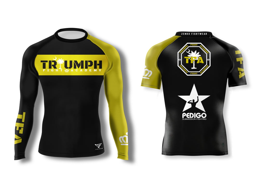 Triumph Fight Academy Ranked Rashguard (Yellow) Zenko Fightwear