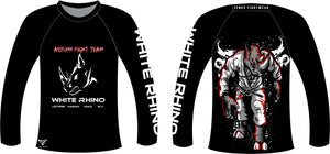 Asylum Fight Team - White Rhino BJJ Rhino Long Sleeve Rashguard - Zenko Fightwear