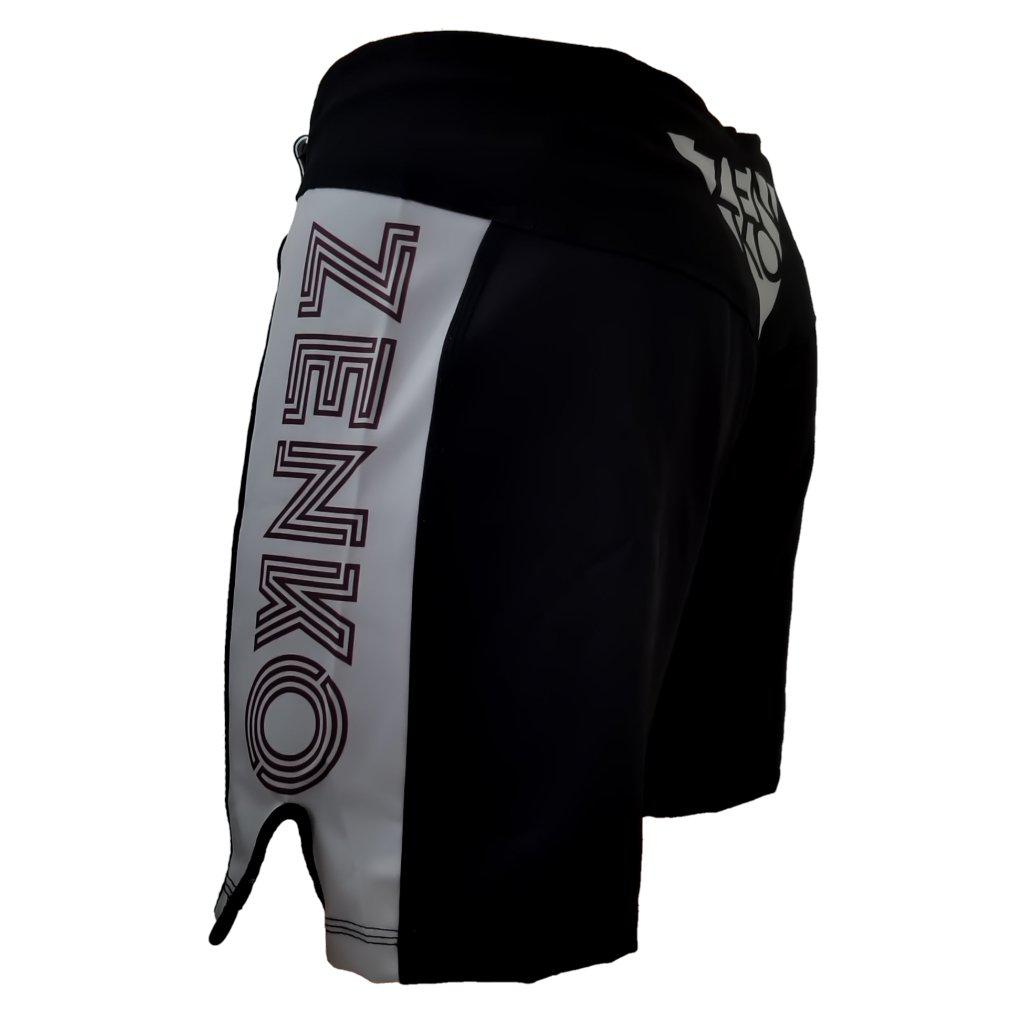 Zenko Fightwear Gunmetal Fight Shorts Gray Black Back
