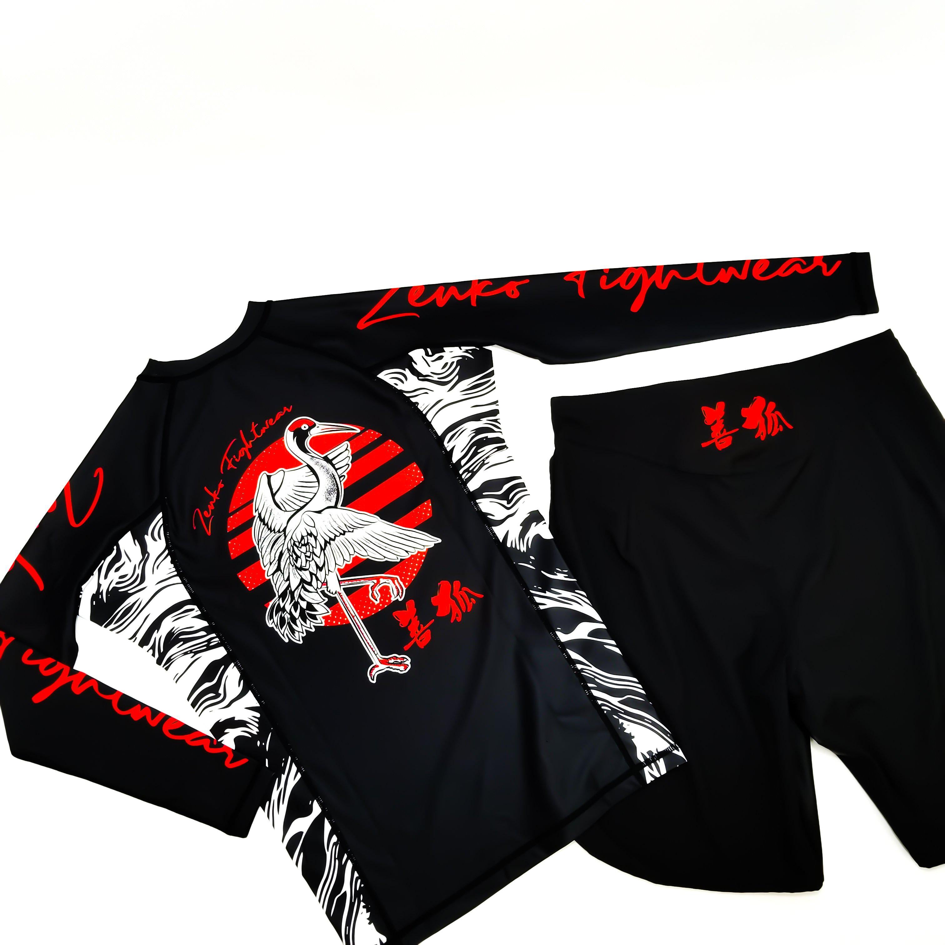 Zenko Fightwear Nihon Rashguard & Fight Shorts Back