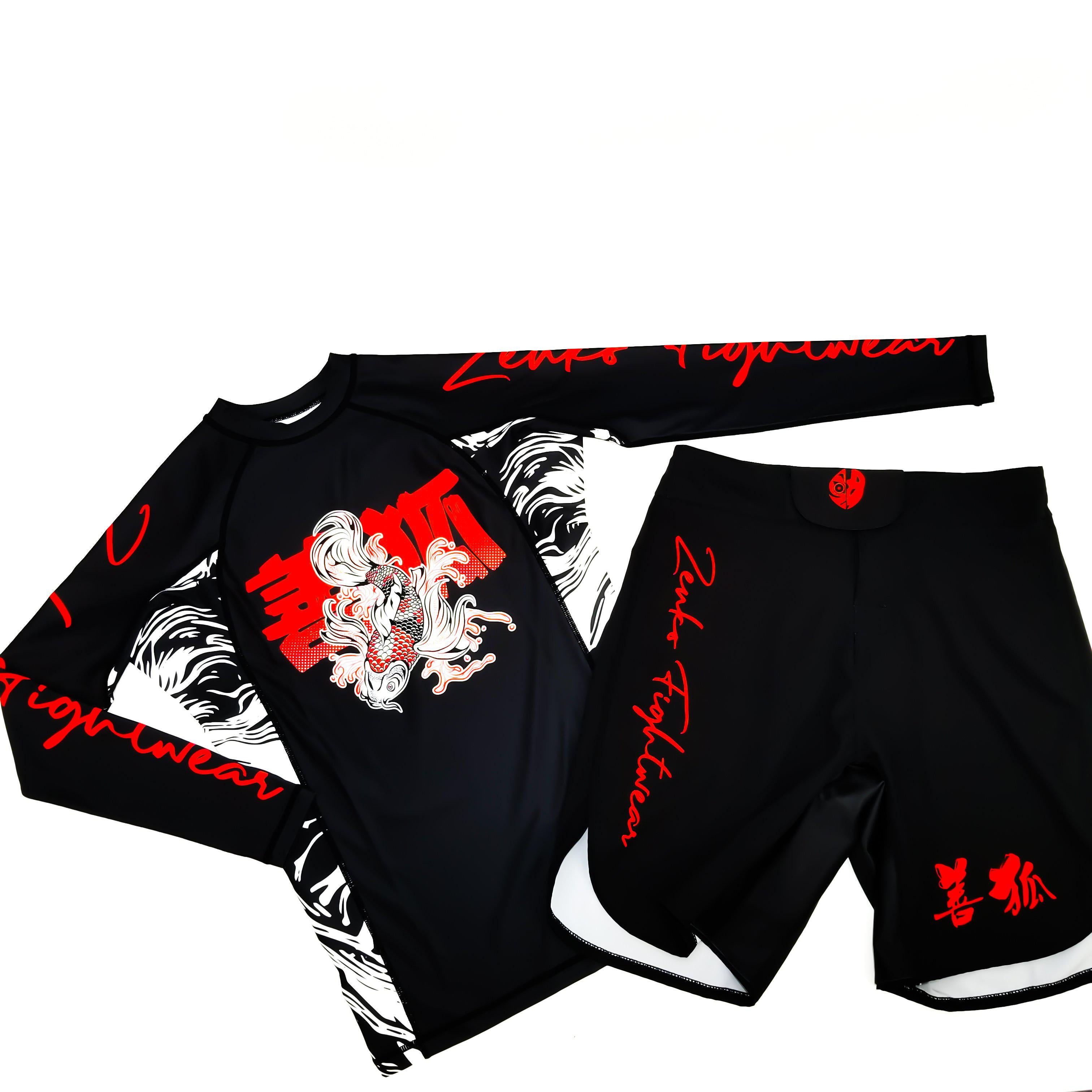 Zenko Fightwear Nihon Rashguard & Fight Shorts Front