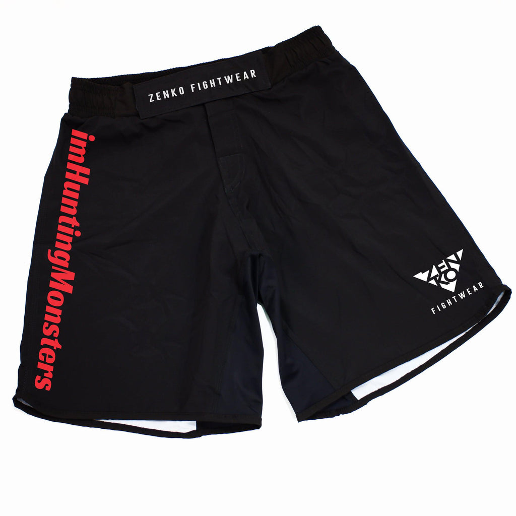 imHuntingMonsters Ranked Grappling Shorts (Black) Zenko Fightwear