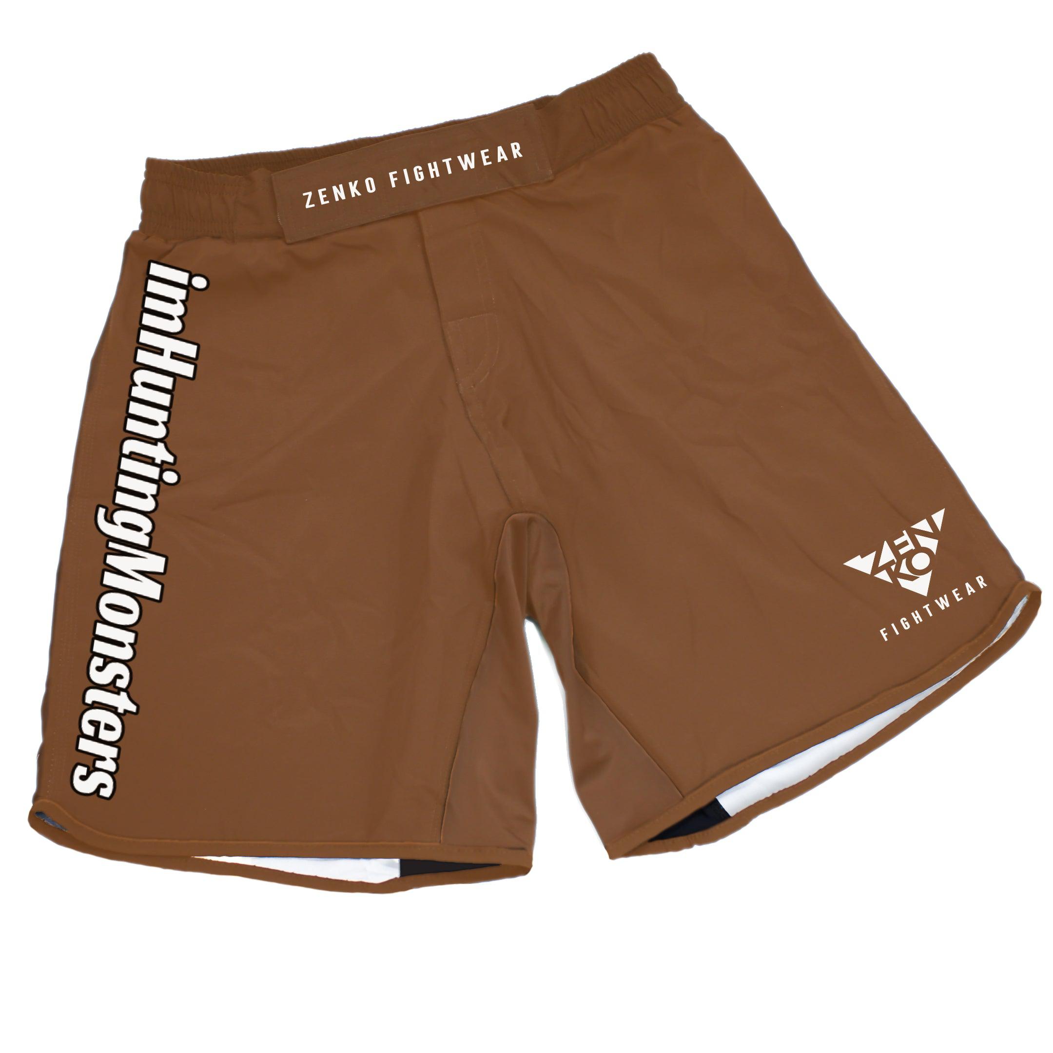 imHuntingMonsters Brown Grappling Shorts - Zen
