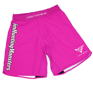 imHuntingMonsters Pink Grappling Shorts - Zenko Fightwear